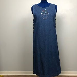 True Blue Casual Sportswear Denim Overall Dress